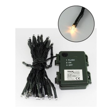 LED outdoor string lights 100 LEDs / 2 modes / 3xAA / 10.8 m / IP44 / warm white