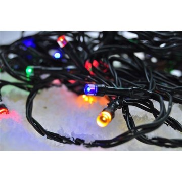 LED Outdoor String Lights, 100 LEDs / 8 Functions, IP44, 13 m, Multicolor