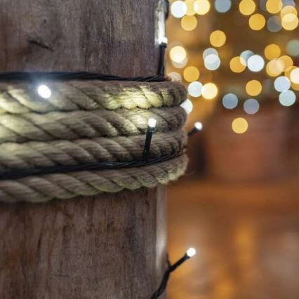 LED Outdoor String Lights 100xLED/10m IP44 Cool White