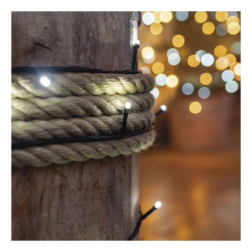 LED Outdoor String Lights 100xLED/10m IP44 Cool White