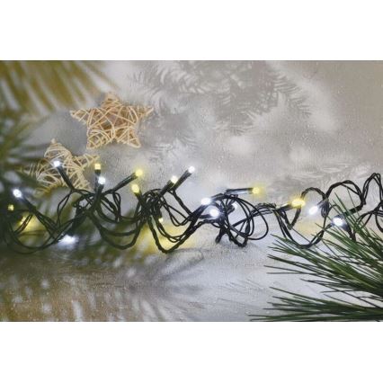 LED outdoor string lights, 120 LEDs, 2 functions, 17 m, IP44, warm/cool white