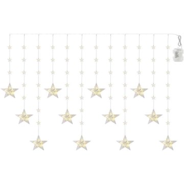 LED Outdoor String Lights, 120 LEDs, 3×AA, 1.7 m, IP44, Warm White