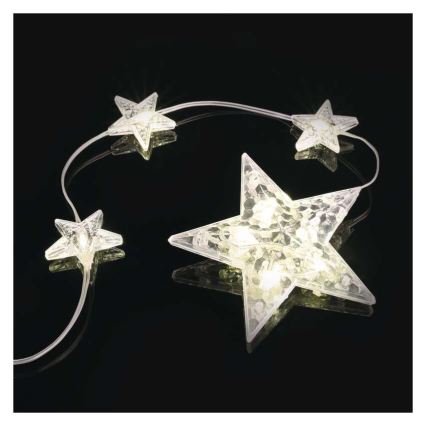 LED Outdoor String Lights, 120 LEDs, 3×AA, 1.7 m, IP44, Warm White