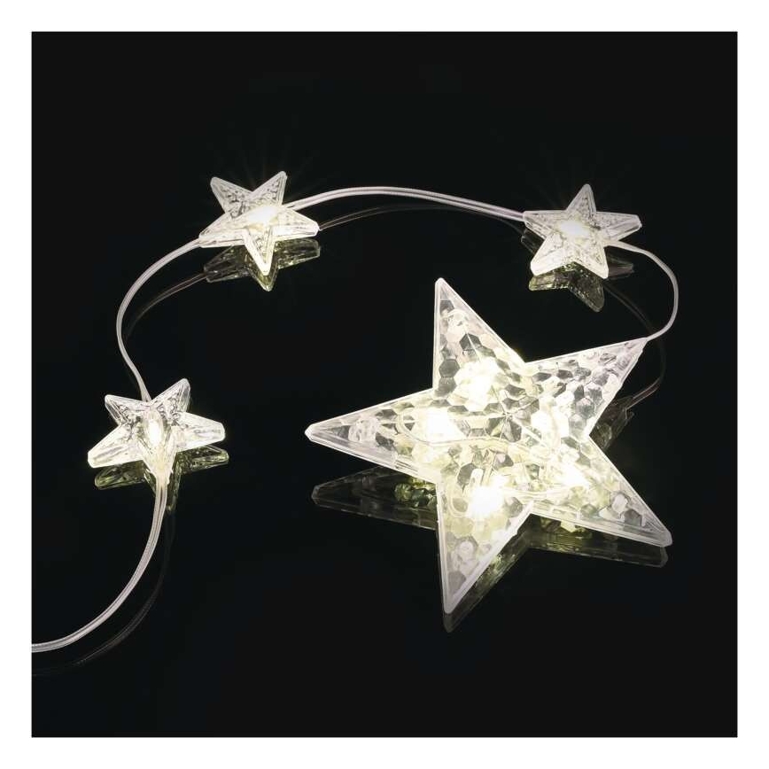 LED Outdoor String Lights, 120 LEDs, 3×AA, 1.7 m, IP44, Warm White