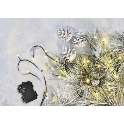 LED outdoor string lights 120xLED/3xAA 8.9m IP44 warm white