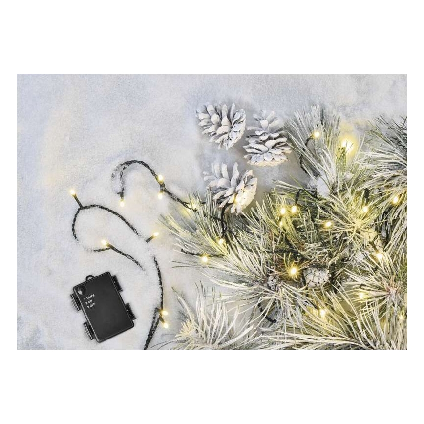 LED outdoor string lights 120xLED/3xAA 8.9m IP44 warm white