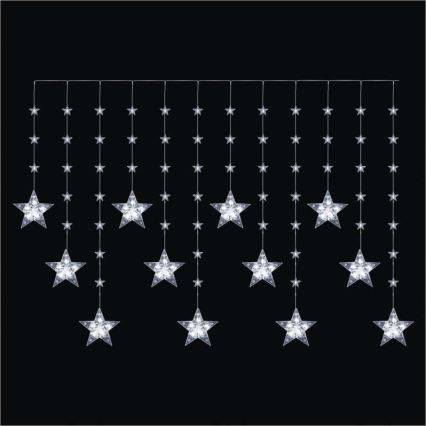 LED Outdoor String Lights 120xLED/8 functions 3xAA 1,7 m IP44 cool white