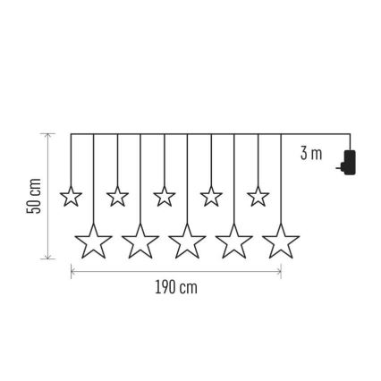 LED Outdoor String Lights 125xLED/1,9m IP44 Warm White