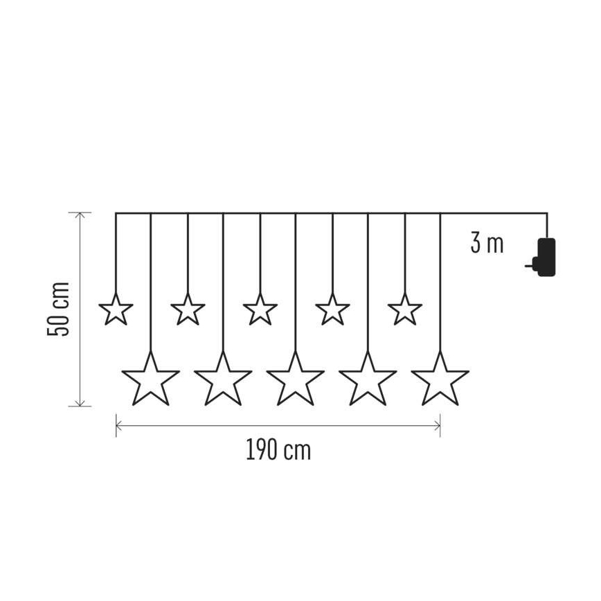 LED Outdoor String Lights 125xLED/1,9m IP44 Warm White