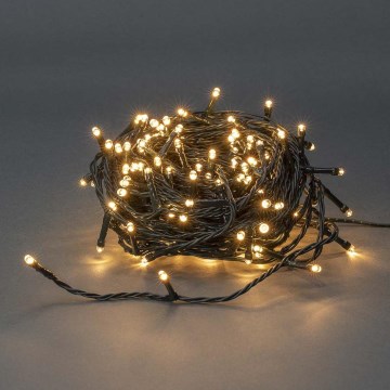 LED Outdoor String Lights, 180 LEDs, 7 Modes, 16.5 m, IP44, Warm White