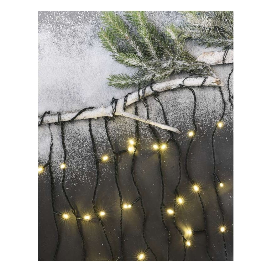 LED outdoor string lights 200 LEDs / 8 modes, 8.6 m, IP44, warm white