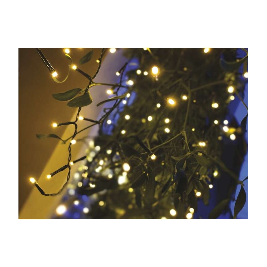 LED outdoor string lights 200 LEDs / 8 modes, 8.6 m, IP44, warm white