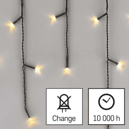 LED outdoor string lights 200 LEDs / 8 modes, 8.6 m, IP44, warm white