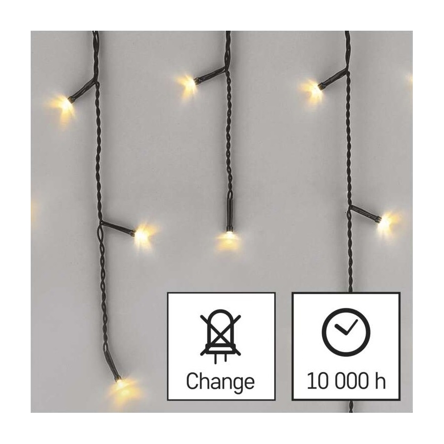 LED outdoor string lights 200 LEDs / 8 modes, 8.6 m, IP44, warm white