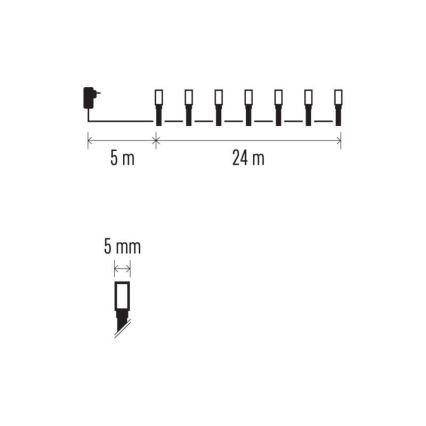 LED outdoor string lights 240xLED/8 modes 29m IP44 warm white