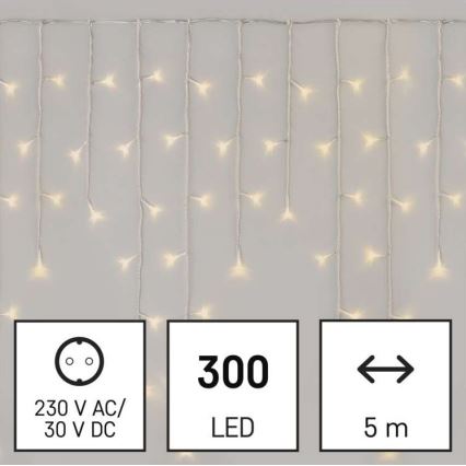 LED outdoor string lights 300 LEDs/8 modes 10m IP44 warm white + remote control
