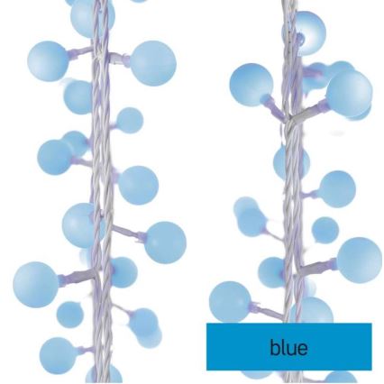 LED Outdoor String Lights, 40 LEDs / 9 m, IP44, Blue