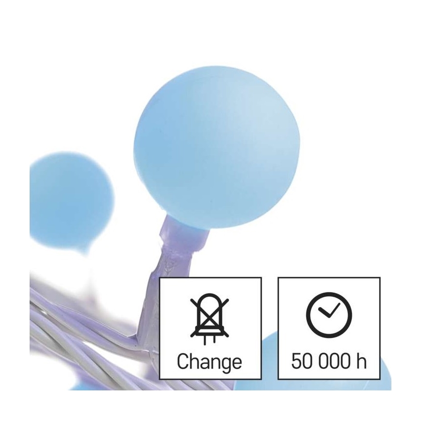 LED Outdoor String Lights, 40 LEDs / 9 m, IP44, Blue