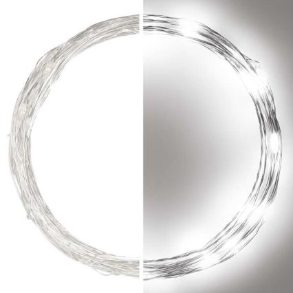 LED outdoor string lights, 40 LEDs, 9 m, IP44, cool white