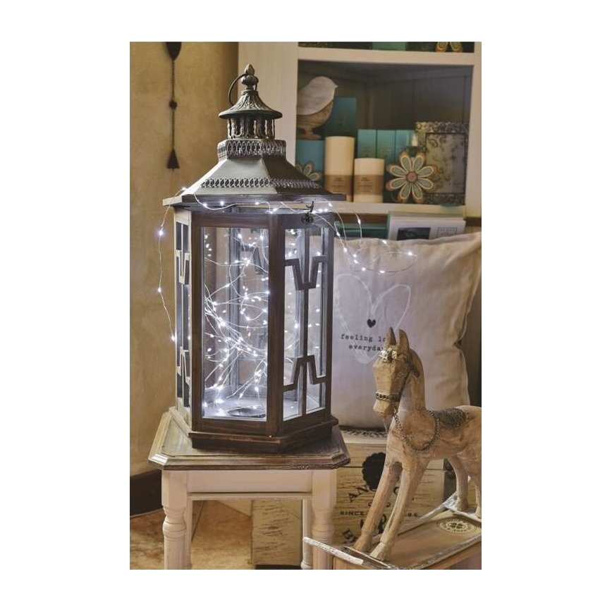 LED outdoor string lights, 40 LEDs, 9 m, IP44, cool white