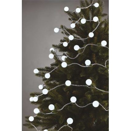 LED outdoor string lights, 40 LEDs, 9 m, IP44, cool white