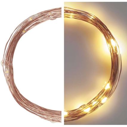 LED outdoor string lights, 40 LEDs, 9 m, IP44, warm white