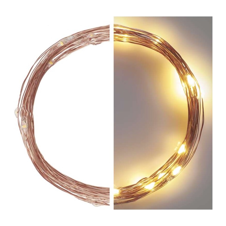 LED outdoor string lights, 40 LEDs, 9 m, IP44, warm white