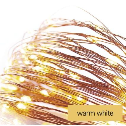 LED outdoor string lights, 40 LEDs, 9 m, IP44, warm white