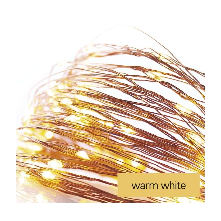 LED outdoor string lights, 40 LEDs, 9 m, IP44, warm white