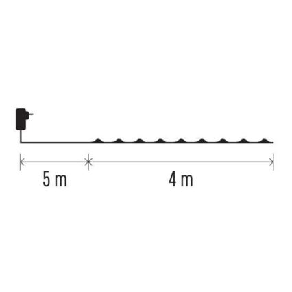 LED outdoor string lights, 40 LEDs, 9 m, IP44, warm white