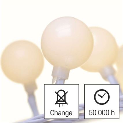 LED outdoor string lights, 40 LEDs, 9 m, IP44, warm white