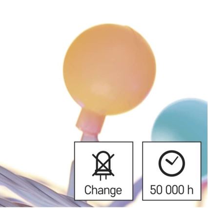 LED outdoor string lights 40xLED/9m IP44 multicolor