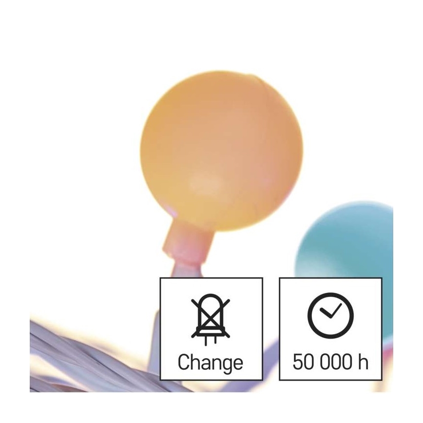 LED outdoor string lights 40xLED/9m IP44 multicolor