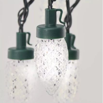 LED Outdoor String Lights, 50 LEDs, 8 Functions, 14.8 m, IP44, Cool White