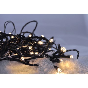 LED Outdoor String Lights 50 LEDs/8 Functions/3xAA 8m IP44 Warm White
