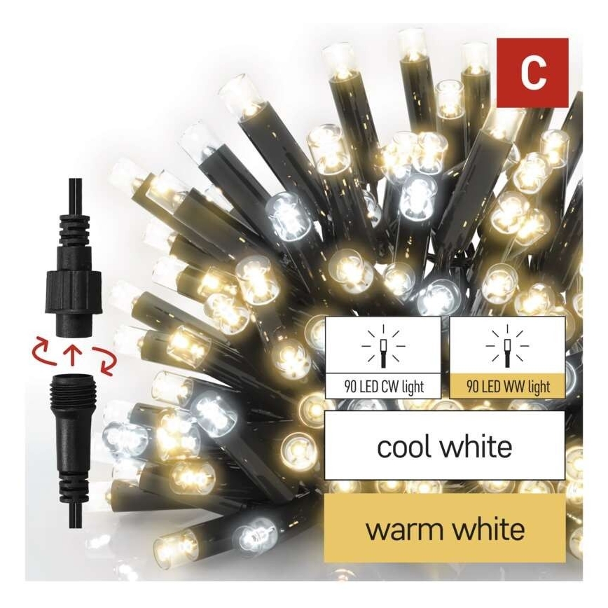 LED Outdoor String Lights 50xLED/3x0.4m IP44 Cool/Warm White