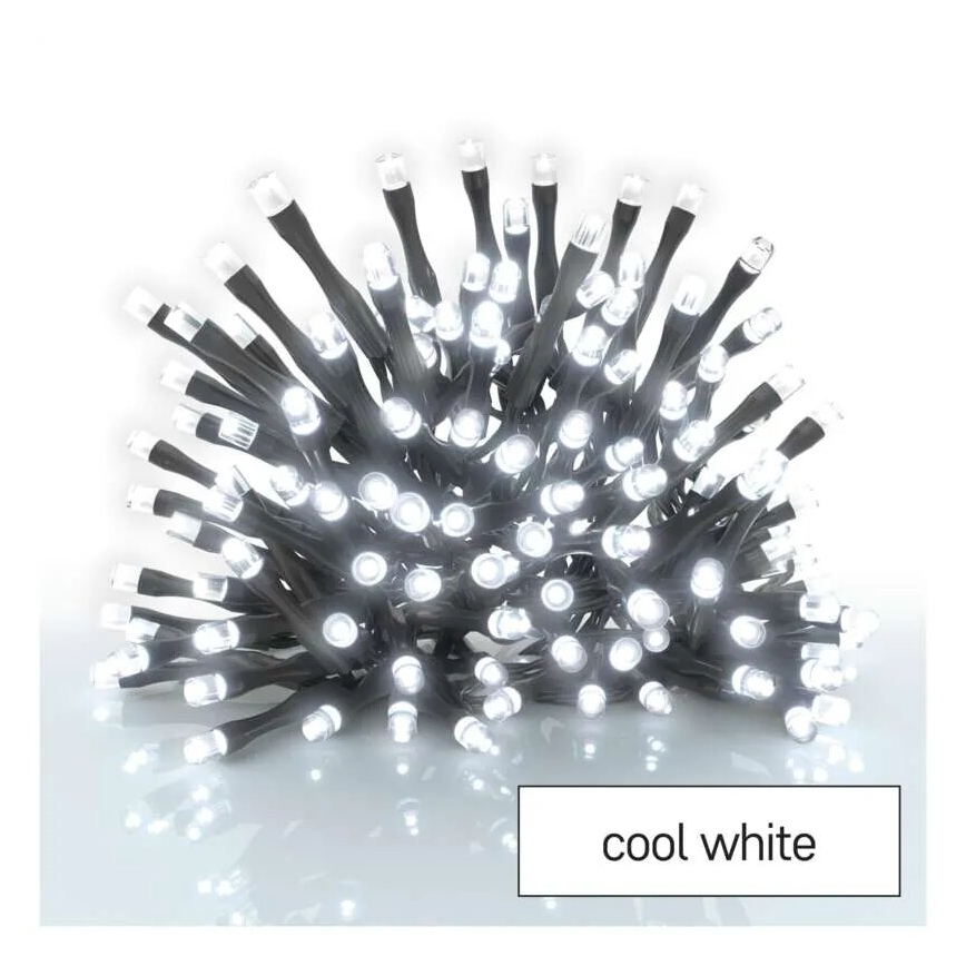 LED Outdoor String Lights — 40 LEDs, battery-powered (3×AA), 3.3 m, IP44, Cool White