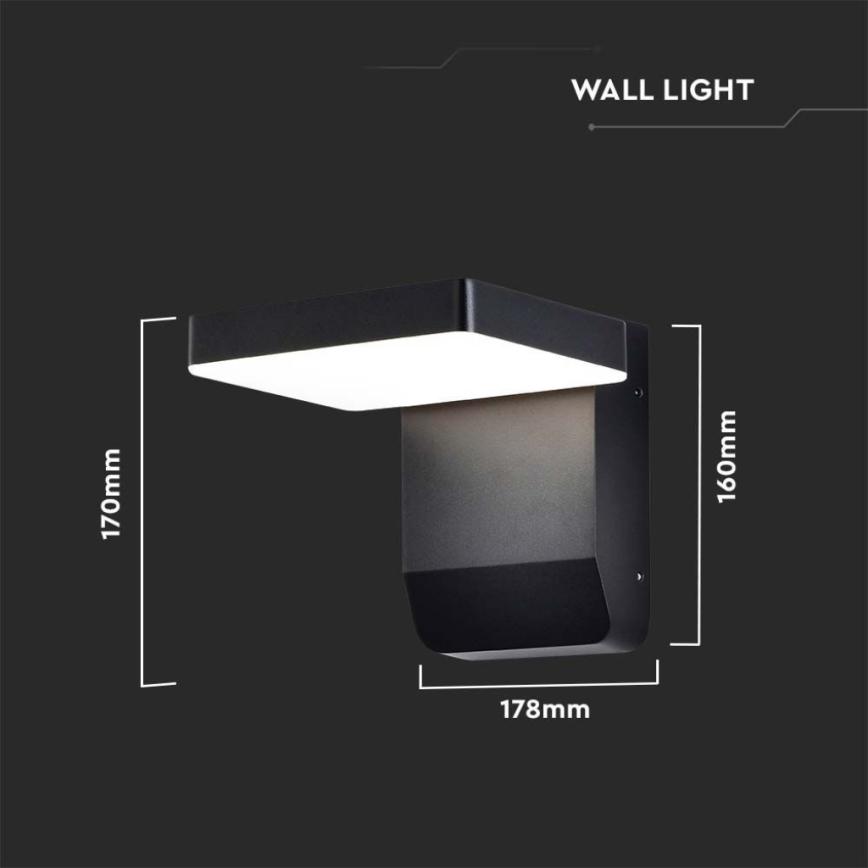 LED Outdoor wall flexible light LED/17W/230V IP65 4000K black