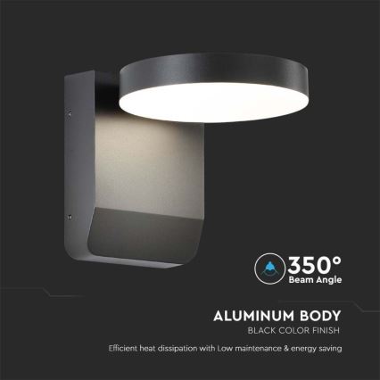 LED Outdoor wall flexible light LED/17W/230V IP65 4000K black