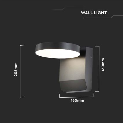 LED Outdoor wall flexible light LED/17W/230V IP65 4000K black