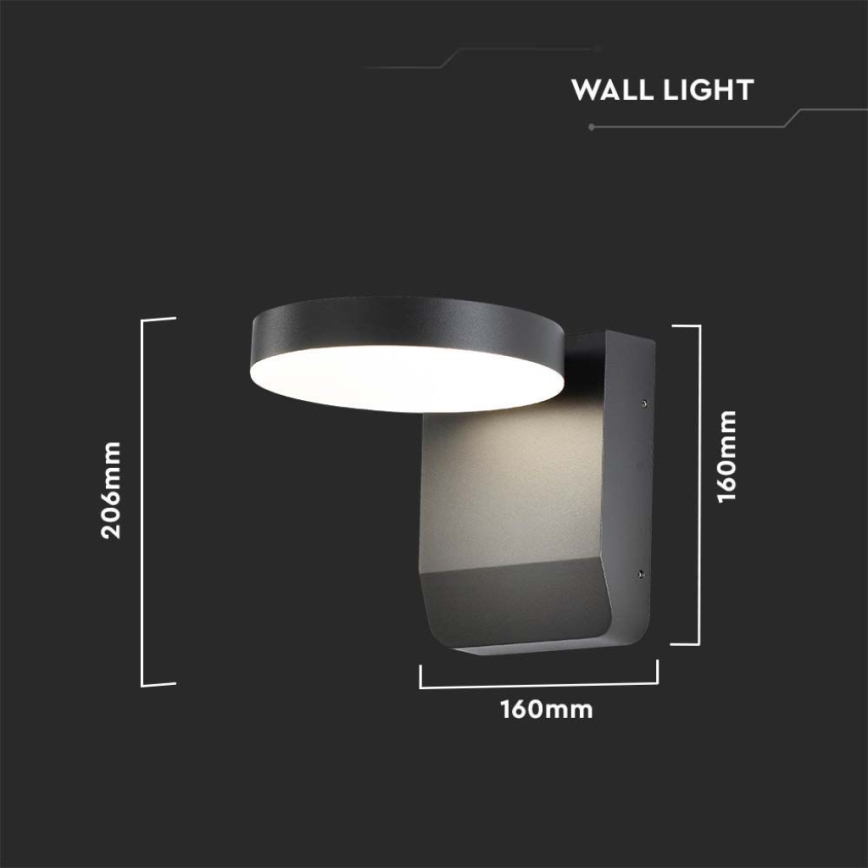 LED Outdoor wall flexible light LED/17W/230V IP65 4000K black