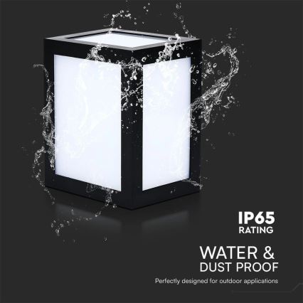 LED Outdoor Wall Light, 12W, 230V, 3000K, IP65, Black