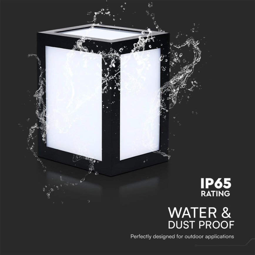 LED Outdoor Wall Light, 12W, 230V, 3000K, IP65, Black