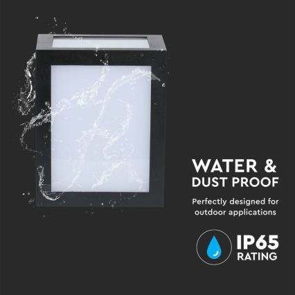 LED Outdoor Wall Light, 12W/230V, 4000K, IP65, Black