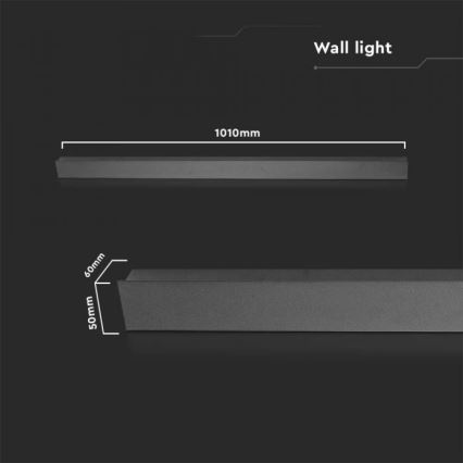 LED Outdoor Wall Light, 16W/230V, 3000K, IP65, 101 cm, Anthracite
