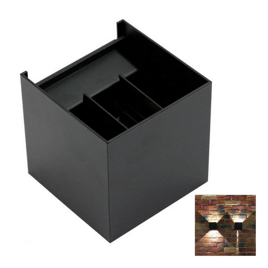 LED Outdoor wall light 2xLED/3W/230V IP54 black