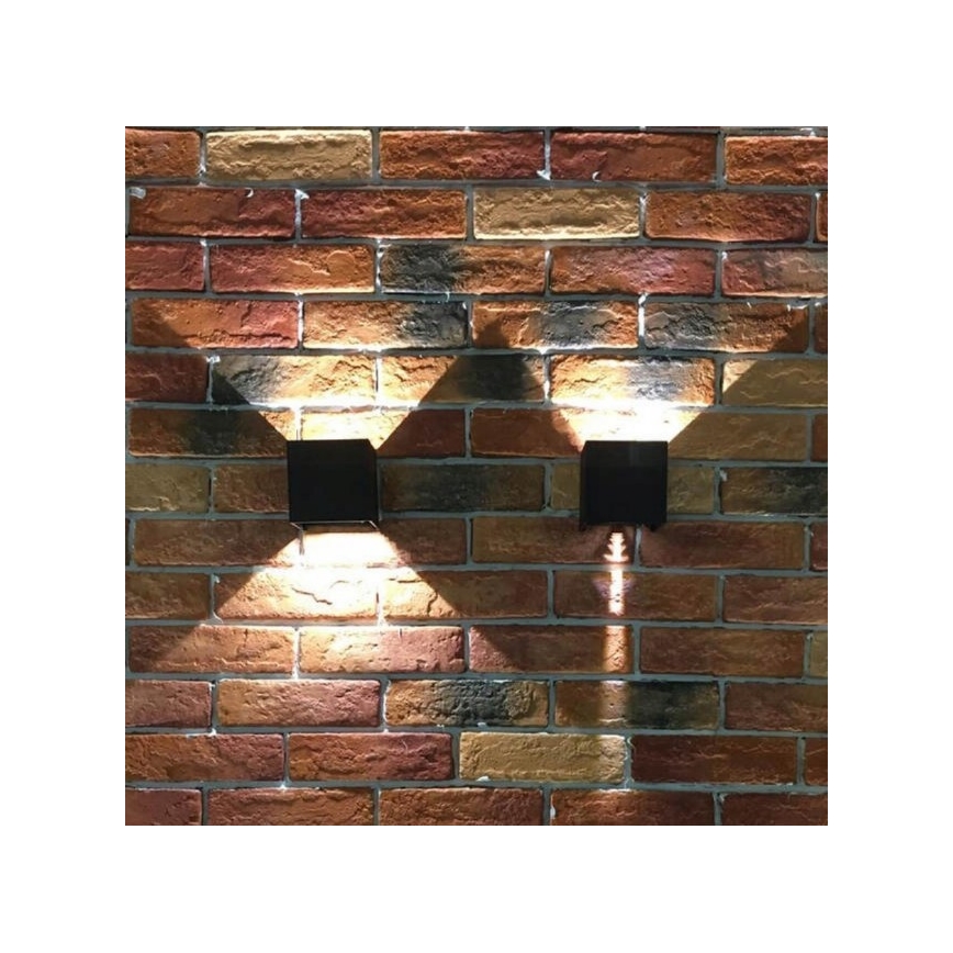LED Outdoor wall light 2xLED/3W/230V IP54 black