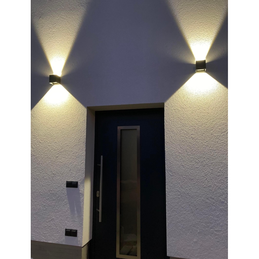 LED Outdoor wall light 2xLED/3W/230V IP54 black