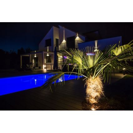 LED Outdoor wall light 2xLED/3W/230V IP54 black