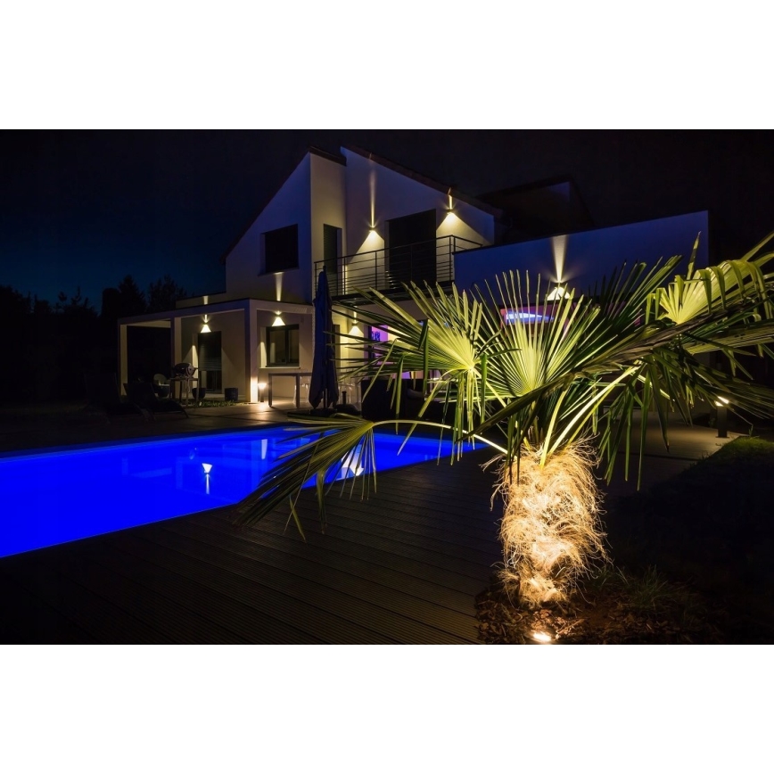 LED Outdoor wall light 2xLED/3W/230V IP54 black